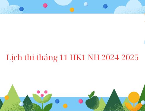 Lịch thi tháng 11 HK1 năm học 2024-2025